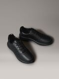 Μαύρο Δερμάτινα Δετά Sneakers  Άνδρας