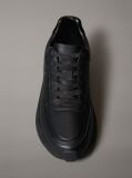 Μαύρο Δερμάτινα Δετά Sneakers  Άνδρας