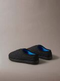 Black Quilted Logo Slippers  Men