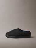 Black Quilted Logo Slippers  Men