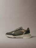 Green Suede Chunky Dad Sneakers  Men
