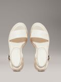 White Leather Espadrille Wedge Sandals  Women