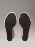 White Leather Espadrille Wedge Sandals  Women