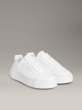 Λευκό Δερμάτινα Sneakers Με Πλατφόρμα  Γυναίκα