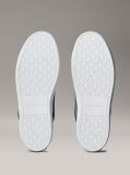 Black Smooth Leather Embossed Logo Trainers  Women