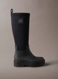 Black Knee-High Flexible Lug Sole Rainboots  Women