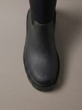 Black Knee-High Flexible Lug Sole Rainboots  Women