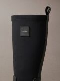 Black Knee-High Flexible Lug Sole Rainboots  Women