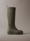 Green Knee-High Flexible Lug Sole Rainboots  Women