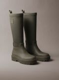 Green Knee-High Flexible Lug Sole Rainboots  Women
