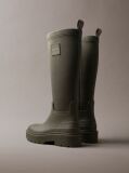 Green Knee-High Flexible Lug Sole Rainboots  Women