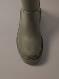 Green Knee-High Flexible Lug Sole Rainboots  Women