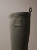 Green Knee-High Flexible Lug Sole Rainboots  Women