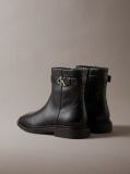 Black Leather Signature Ankle Boots  Women