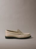 Beige Thea - Leather Pleated Loafers  Women