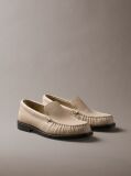 Beige Thea - Leather Pleated Loafers  Women