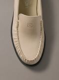 Beige Thea - Leather Pleated Loafers  Women