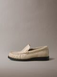 Beige Thea - Leather Pleated Loafers  Women
