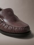 Brown Thea - Leather Pleated Loafers  Women