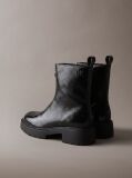 Black CK Bold - Shine Leather Zip Ankle Boots  Women
