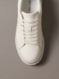 White Leather Durable Traction Chunky Sneakers  Women