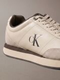 Beige Leather Signature Logo Runner Sneakers  Women