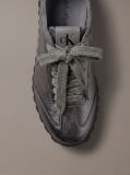 Grey High-Shine Low-Profile Runner Sneakers  Women