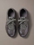 Grey High-Shine Low-Profile Runner Sneakers  Women