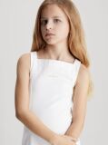 White Denim Pinafore Dress  Girls