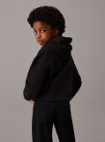 Μαύρο Παιδικό Hoodie Με Λογότυπο Και Boxy Εφαρμογή  Κορίτσι