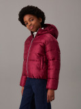 Red Hooded Logo Puffer Jacket  Girls