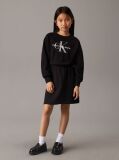 Black Logo Sweatshirt Dress  Girls