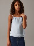 Blue Loose Denim Strap Top  Girls