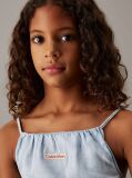 Blue Loose Denim Strap Top  Girls