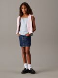 Blue Loose Denim Strap Top  Girls