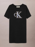 Black Loose Logo T-shirt Dress  Girls