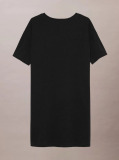 Black Loose Logo T-shirt Dress  Girls