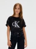 Black Relaxed Logo T-shirt  Girls