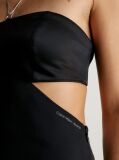 Black Satin Chain Detail Bustier Dress  Women