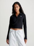 Black Slim Milano Long Sleeve Polo Shirt  Women