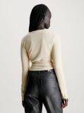 Beige Crinkle Long Sleeve Wrap Top  Women