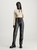 Beige Crinkle Long Sleeve Wrap Top  Women