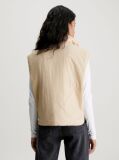 Beige Relaxed Padded Nylon Vest  Women