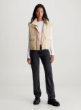 Beige Relaxed Padded Nylon Vest  Women