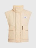 Beige Relaxed Padded Nylon Vest  Women