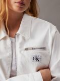 White Cropped Zip Up Denim Jacket  Women