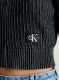 Black Ribbed Cotton Zip Up Cardigan  Women