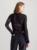 Black Slim Sheer Knit Jumper  Women