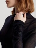 Black Slim Sheer Knit Jumper  Women
