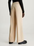 Beige Wide Leg Knit Trousers  Women